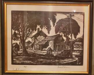 Orig. WPA Woodcut by Herbert Pullinger, listed