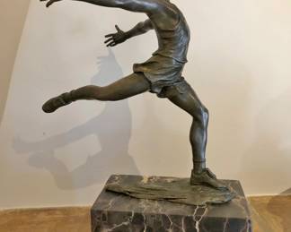 Mid-Century Bronze of a Sprinter, signed Milo