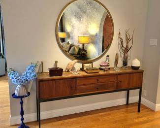 Large Round Beveled Mirror