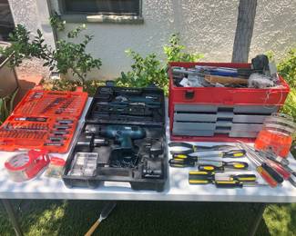 TOOLS!  Black & Decker Power Drill / Tool Kit, Drill Bits, and Tool Chest
