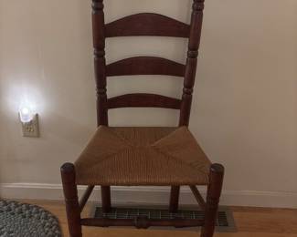 Ladder-back chair.
