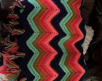 Hand knit afghan