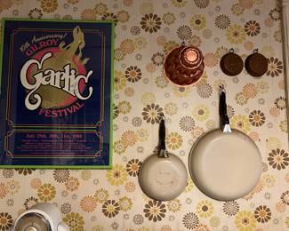 Cookware, signed Gilroy Garlic Festival Poster