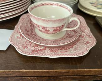 Transferware china set - place settings for 8