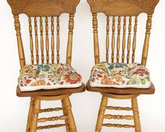 Wonderful Swivel barstools solid oak with pretty cushions