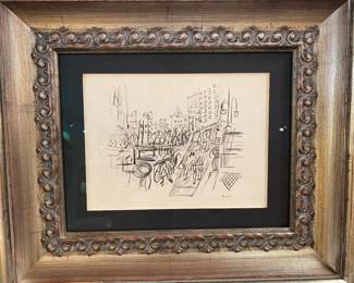Original pencil, drawing signed John Marin ! 1870 to 1953.