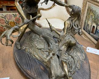 Fabulous large bronze, signed and dated