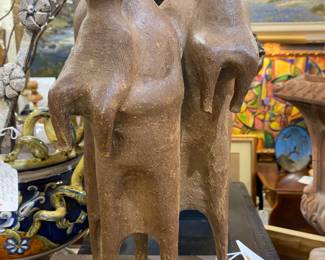 Mid century, terra-cotta sculpture, the family
