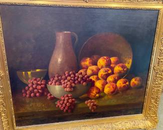 This fabulous largeoil on canvas is at Benny, Jack’s ! Leonard woodruff Artist, 1937, Colorado springs, Colorado entitled temptation.