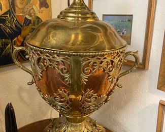 19th century English Edwardian Coal earn Copper and brass