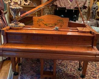Fabulous handpainted, early grand piano