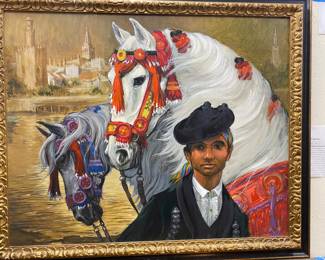 John Fulton oil on canvas passed away in 19981 American US Matador .