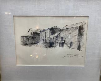 Leonard Creo, drawing, signed and dated 1954