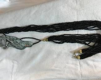 Vintage Lee Sands Mother of Pearl Beaded Necklace