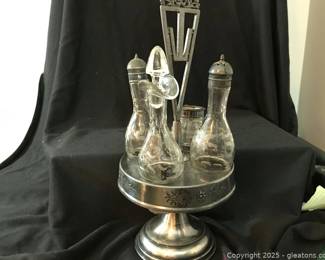 Victorian Silverplate Cruet Set