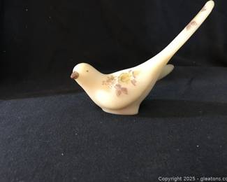 Vintage Fenton Satan Custard Glass Bird
