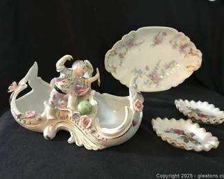 Victorian Planter Trinket Dishes Limoges Plate