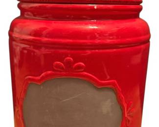 Red Ceramic Rooster CookieTreat Jar