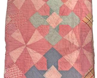 Hand Pieced Wheel of Fortune Pattern Quilt