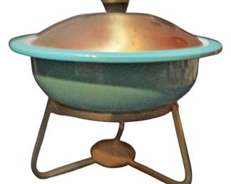 MCM Enamel Bowl with Cradle
