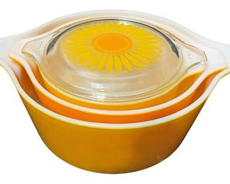 Pyrex Sunflower Crazy Daisy Nesting Bowls