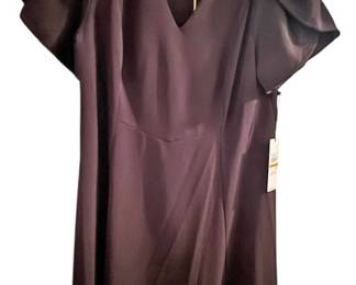 16W Calvin Klein Tulip Sleeve Black Dress