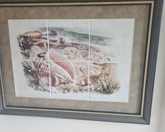 Shell design tile artwork. $50