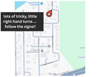 Enter the neighborhood from U.S.1 onto 52nd Street and follow the signs!!