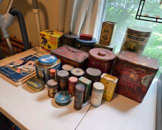 Collection of tins