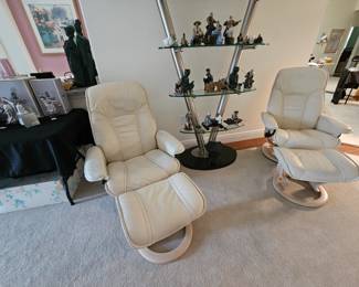 Leather Ekornes recliners made in Norway
