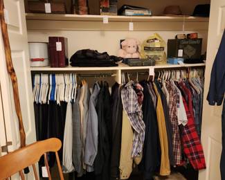 LOTS of mens clothing from coveralls to suits to boots, 1970s-present