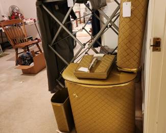 awesome 1970s JC Penney Quilted Gold Bathroom set