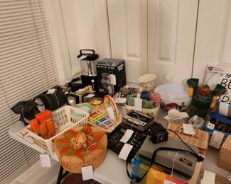Sewing boxes, Cameras, Etc
