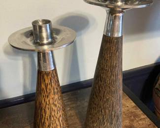 MID CENTURY CANDLE HOLDERS