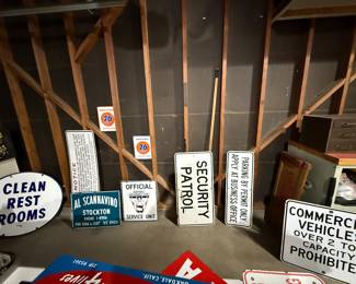 Vintage automobile signs, variety of vintage signage 