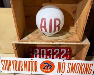 Vintage 76 sign, gas station memorabilia 