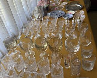cut glass and vintage glassware