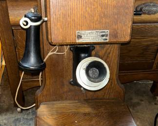 Oak wall phone