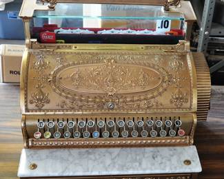 NCR Brass Florentine Case Cash Register, fully restored by the best restorer on Colorado