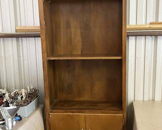 Tall cabinet shelves over doors. 84" tall