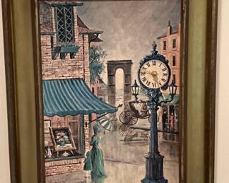 Wall Art French Wall Clock Paris Steet Scene