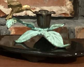 Brass Hummingbird Candleholder