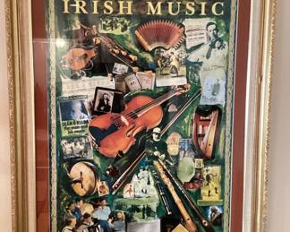 Wall Art Vintage Framed Poster Print Traditional Irish Music