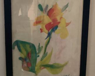 Wall Art Water Color Abstract Orchid