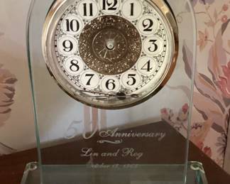 Golden Beaded 50th Wedding Anniversary Clock