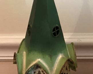 Halloween Gray Gothic Metal Haunted Roof Votive Candle holder