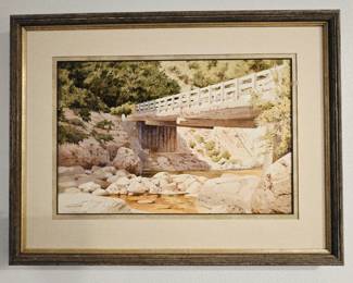Log Bridge, watercolor by A. ROBERT CHIDWICK bid #22