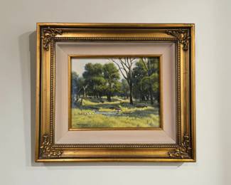 Forest Stream, oil on board by listed California artist DEAN PACKER bid #15