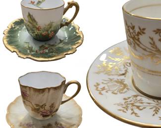 Antique Porcelain Tea & Demitasse Cups
