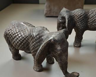 Pair Cast Iron Elephants